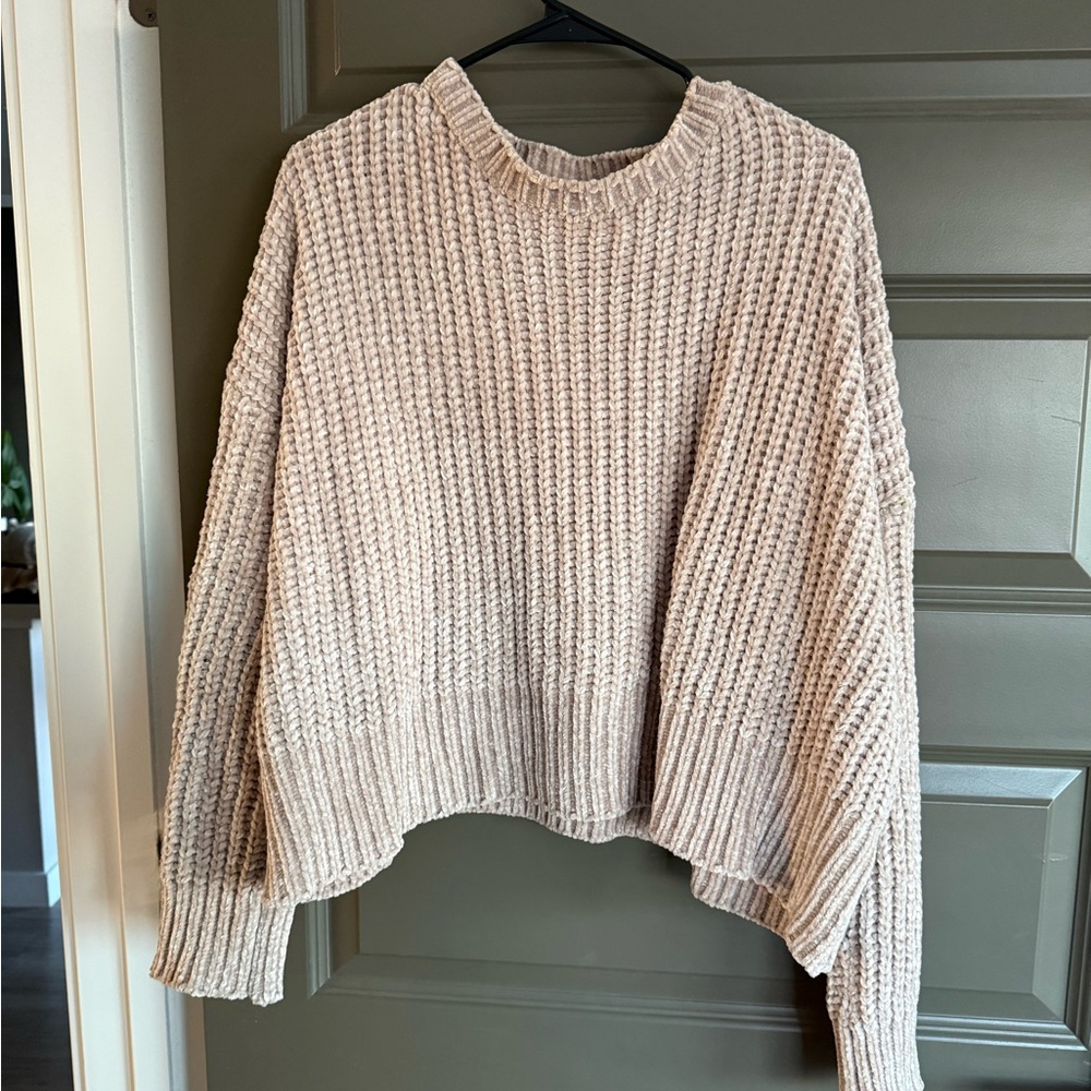 Vici Textured Cream Knit Sweater